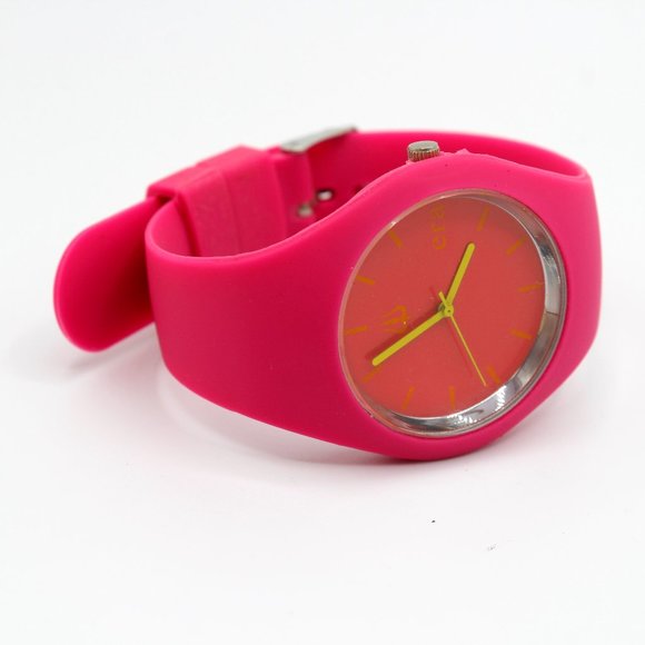 ERA Women's Pink Silicone Strap Quartz Watch Candy-colored Watch Fashion Wrist - Picture 1 of 7